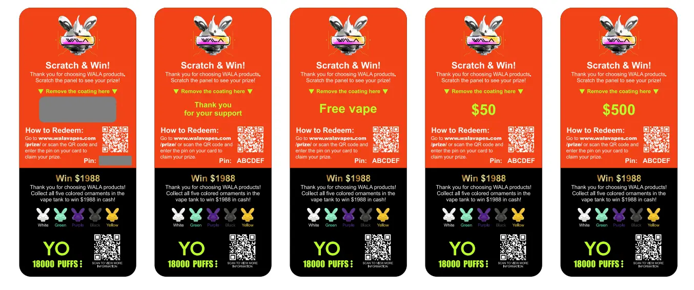WALA YO Golden Rabbit Hunt promotion — scratch card in every specially marked box