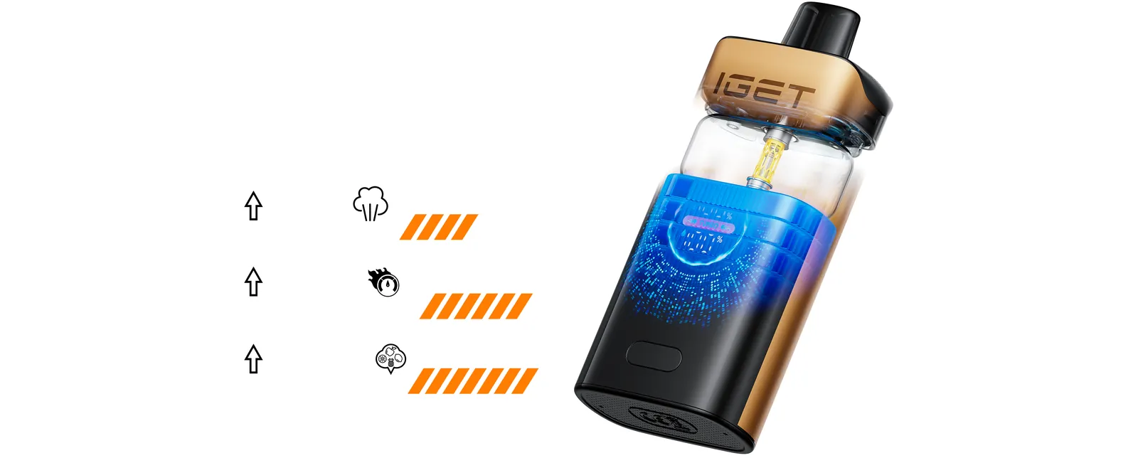 IGET One 12000 Puffs — dual mesh coil, turbo mode and pure taste