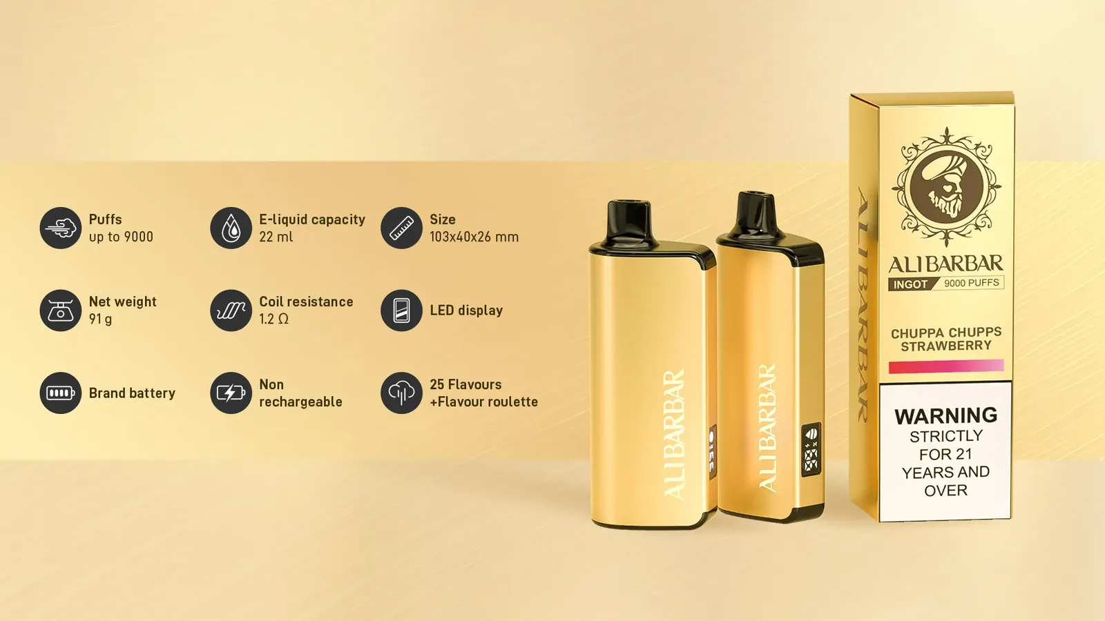 ALIBARBAR Ingot 9000 Puffs promotional image 3